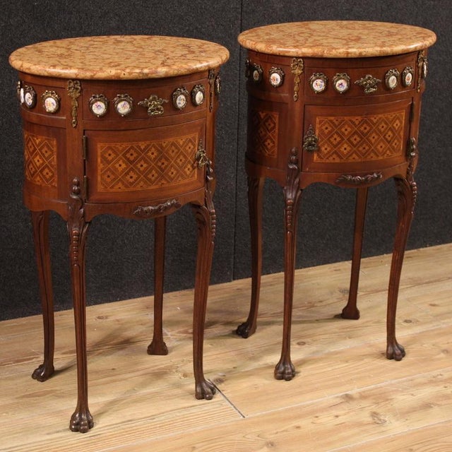 20th Century French Inlaid Bedside Tables, 1930s, Set of 2 For Sale - Image 11 of 11