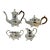 Robert & Belk, Sheffield, England Antique Art Nouveau Sterling Silver Coffee Pot, Tea Pot and Sugar & Creamer Set With Rare Repousse Ornamentation For Sale