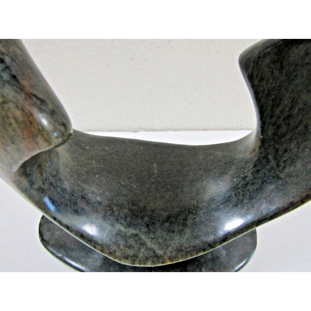 1920sLarge Hand-Carved Shona Serpentine Stone Couple Sculptur For Sale - Image 11 of 13
