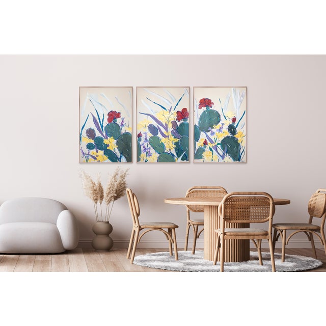 Illustration 2026, Illustration Style Botanical Painting, Cactus With Wildflowers, Acrylic Paint on Watercolor Paper by Romina Milano For Sale - Image 3 of 11
