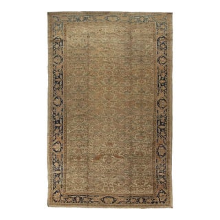 Antique Circa 1890 Taupe Malayer Hand Knotted Rug 11ft 2in X 18ft For Sale
