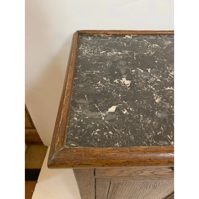 Antique Oak and Marble Cabinet Stand For Sale - Image 9 of 13