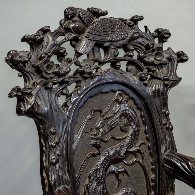 Antique Japanese High Back Red Lacquer Monkey Armchair For Sale In Denver - Image 6 of 16