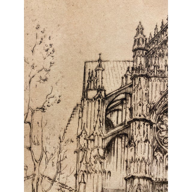 Ernest D. Roth Signed Etching “St. Pierre, Beauvais” French Gothic Cathedral Art For Sale - Image 11 of 12