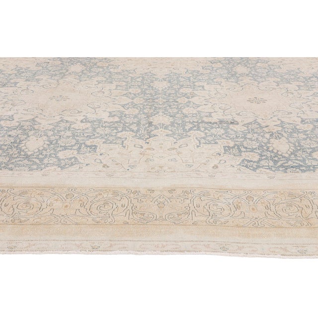 Cerulean Vintage Persian Kerman Rug, 09'07 X 13'03 For Sale - Image 8 of 11