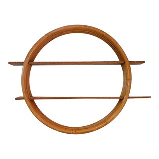 1970s Vintage Boho Chic Bamboo Shelf For Sale