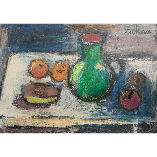 1990s Eugeniusz Tukan-Wolski, Still Life with a Green Pitcher, Mixed Media on Paper For Sale - Image 5 of 5