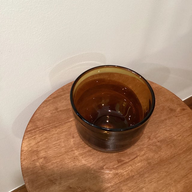 Late 20th Century Modern Art Glass Amber Color Vase For Sale - Image 9 of 13