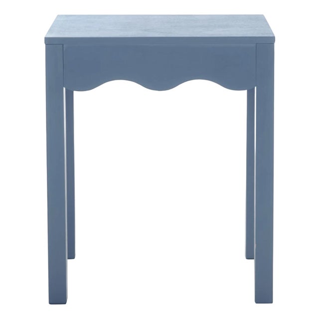 Litith Square Wave Accent Table in Blue For Sale