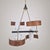 Stilnovo Mid-Century Italian Brass, Teak and Opaline Glass Chandelier attributed to Stilnovo, 1960s For Sale - Image 4 of 14