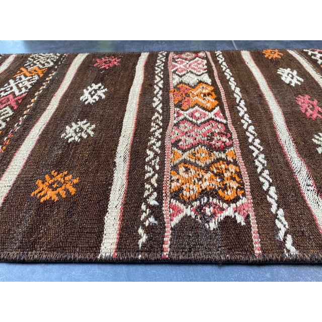 Handwoven Vintage Kilim Rug For Sale - Image 9 of 10