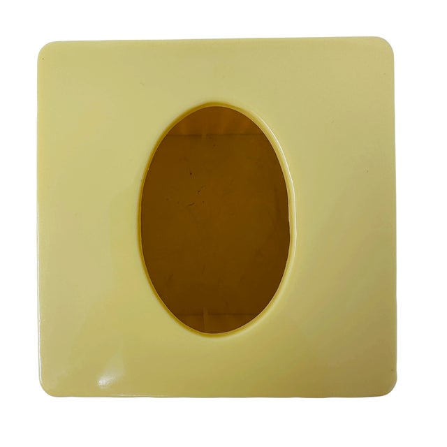 1970's Bai Yellow Faux Bamboo 4pc Bathroom Set Wastebasket Tissue Box Cover Soap For Sale - Image 16 of 18