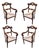 Genoa Walnut Armchairs, 1800s, Set of 4 For Sale
