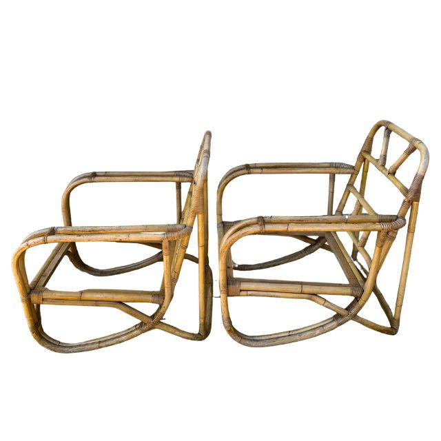 Paul Laszlo Mid 20th Century, White Craft Products, Rattan Chairs, Miami, Florida, Pair (2) For Sale - Image 4 of 18