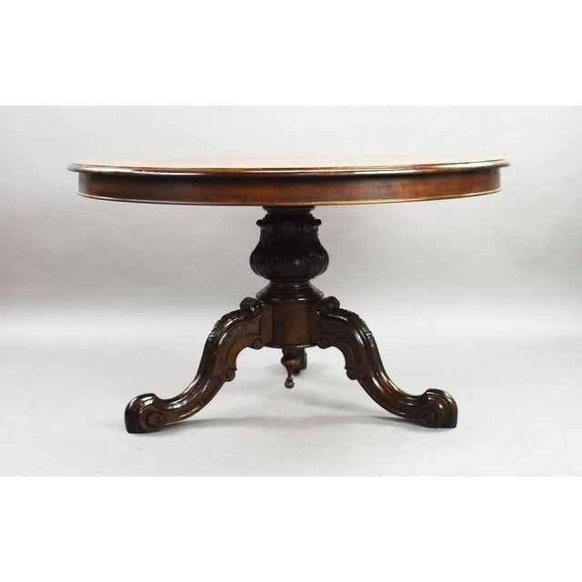 Victorian Burr Walnut Marquetry Centre Table, 1880 For Sale - Image 3 of 9