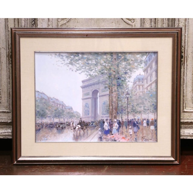 Wood Late 20th Century Limited Edition Paris Arc-De-Triomphe Print by Andre Gisson For Sale - Image 7 of 14