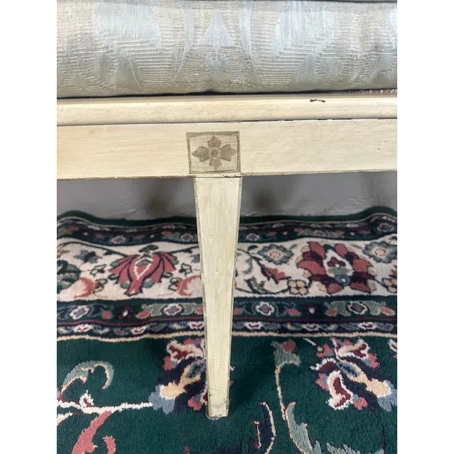 1960s French Style Entryway Bench With Rush Seat For Sale - Image 9 of 10