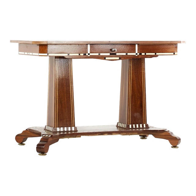 Pedestal Table With Inlay For Sale