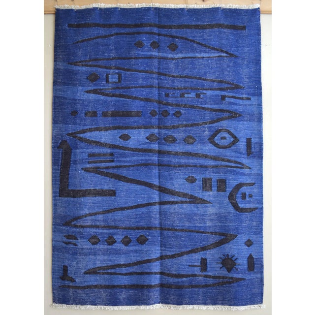 Paul Klee - Heroic Strokes of the Bow - Inspired Silk Hand Woven Area - Wall Rug 4′3″ × 6′1″ For Sale - Image 12 of 12