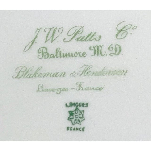 Antique Early 1900s Art Nouveau Blakeman & Henderson Coiffe Limoges Hand-Painted Porcelain Cake Platter For Sale - Image 11 of 12