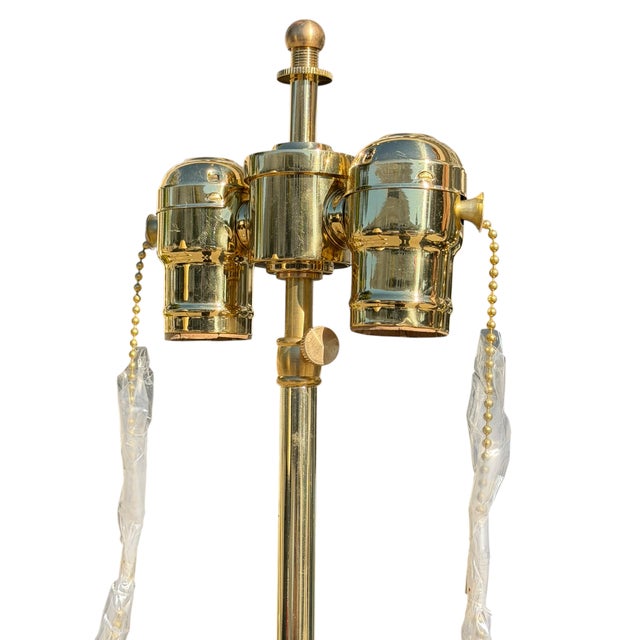 Huge Art Deco White Gold Giltwood Floor Lamp - 1 of 2 For Sale - Image 9 of 9