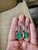 Set in 18k White Gold, Natural Zambian Emerald & Diamonds Dangle Earrings, Pair For Sale - Image 6 of 8