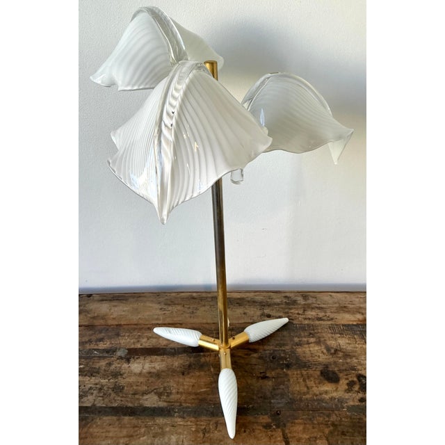 Vintage Italian Murano Calle Lily Table Lamp For Sale In West Palm - Image 6 of 12