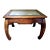 Baker Ming Style Glass Top Wood Side Table With Chow Legs For Sale
