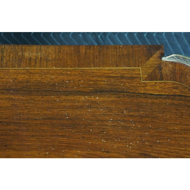 Antique English Regency Style Rosewood Mahogany & Brass Gallery Writing Table For Sale - Image 9 of 18