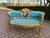 French 1970 French Louis XVI Gold Beech Velvet Settee - 1 Pc For Sale - Image 3 of 15