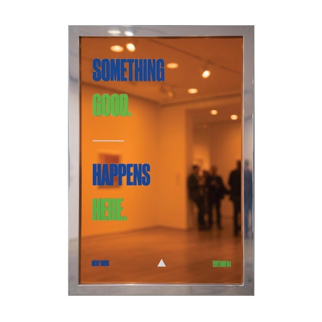 Castellano Giuseppe, Reflected Visibility (Orange), 2026, Front Laser Engraving on Mirrored Acrylic Glass and Acrylic For Sale - Image 4 of 4