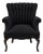 1940s Sculptural Channel-Back Lounge Chair in Black Textured Upholstery For Sale