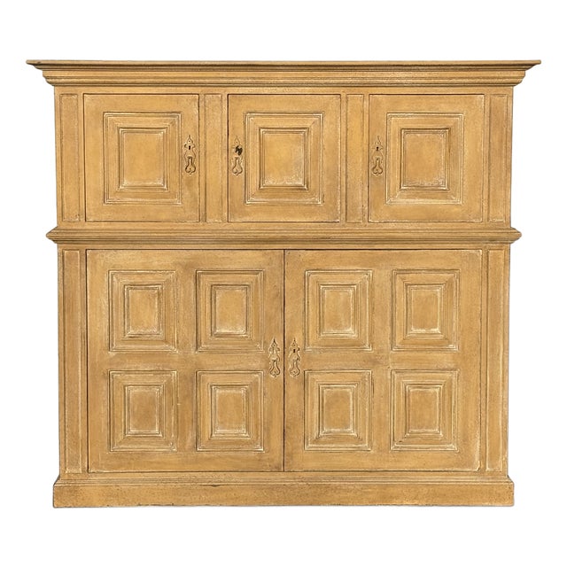 Antique French Painted Housekeepers Cupboard, 1840 For Sale