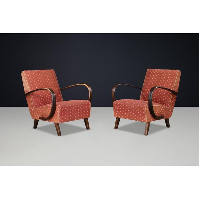 Bentwood Lounge Chairs by Jindřich Halabala, Czechoslovakia, 1940s, Set of 2 For Sale - Image 10 of 17