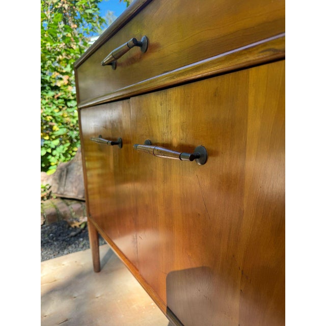 1960's Mid-Century Modern Walnut Wood Storage Cabinet by Henredon For Sale In Philadelphia - Image 6 of 10