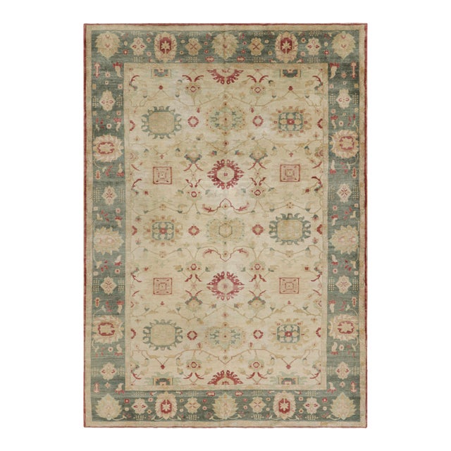 Rug & Kilim’s Sultanabad Style Rug in Beige and Red With Floral Patterns For Sale