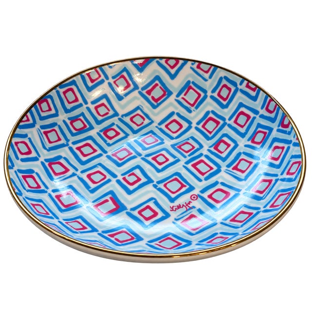 Lilly Pulitzer for Target Limited Edition Collaboration Porcelain Bowls Featuring an 18-Karat Gold Trim — Set of 4 For Sale - Image 4 of 6