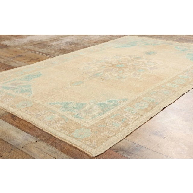 Textile Vintage Turkish Oushak Rug with Modern Style - 04'08 x 07'06 For Sale - Image 7 of 9
