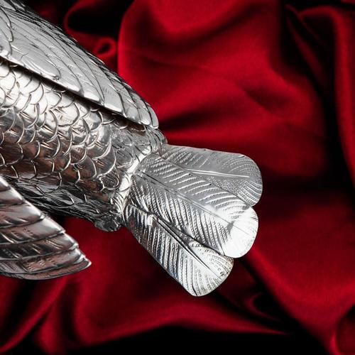 Large Antique Edwardian Silver Partridge Bird Box from Boaz Moses Landeck, 1910s For Sale - Image 16 of 18