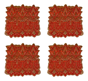 Hand Beaded Placemats by Amy Seybert - Set of 4
