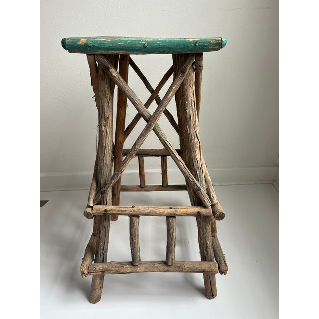 Vintage Adirondack Twig Side Table For Sale - Image 4 of 9