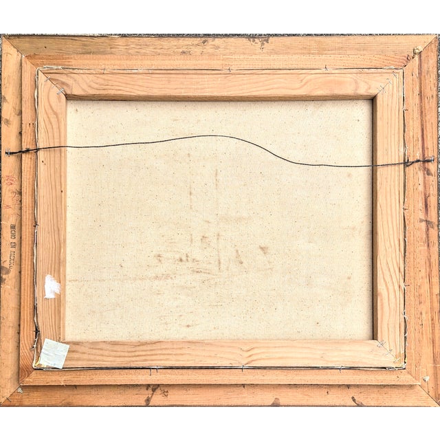 Textile Oil Painting of Chinese Ships at Sunset For Sale - Image 7 of 8