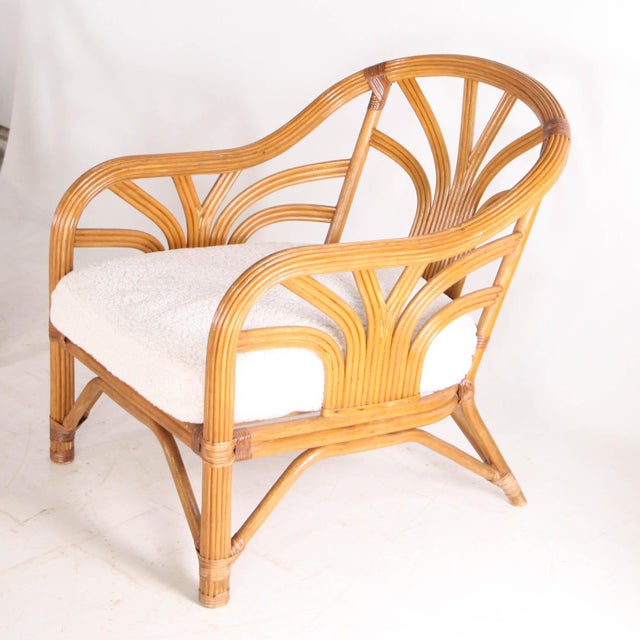 Floral Palm Rattan Lounge Set, 1970s, Set of 3 For Sale - Image 13 of 15