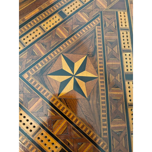 1930s Colonial Revival Marquetry Demi‑Lune Game Table, C. 1930–1940 For Sale - Image 5 of 7