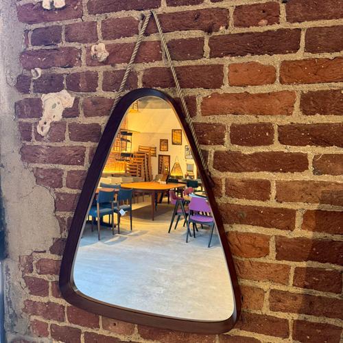 Mid-Century Modern Teak Triangular Mirror, 1960s For Sale - Image 5 of 5
