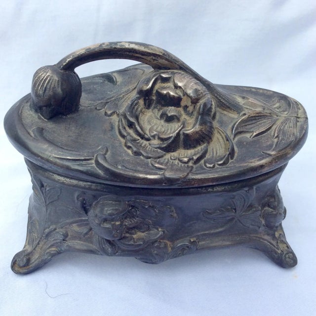 Early 20th Century Early 20th Century Pewter Art Nouveau Jewelry Box For Sale - Image 5 of 5