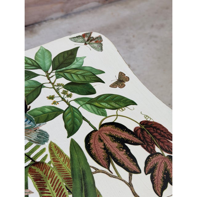 Vintage Custom Painted Tropical Decoupage Spindle Side Table For Sale - Image 12 of 12