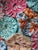 Jadeite Feedsack Yo Yo Quilt Trellis Pattern Floral Diamond Edges Queen Handmade 1930's For Sale In Phoenix - Image 6 of 17