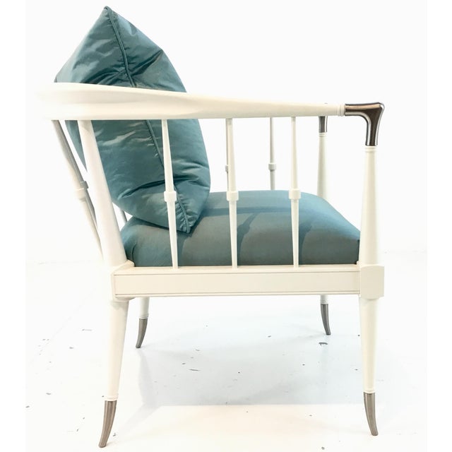 Modern Caracole Blue Silk Finesse Chair For Sale In Atlanta - Image 6 of 8