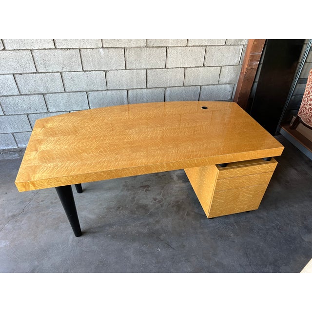 Leon Rosen for Pace Collection “Boca” Executive Desk in Birdseye Maple For Sale - Image 15 of 15